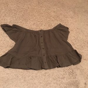 green off the shoulder top